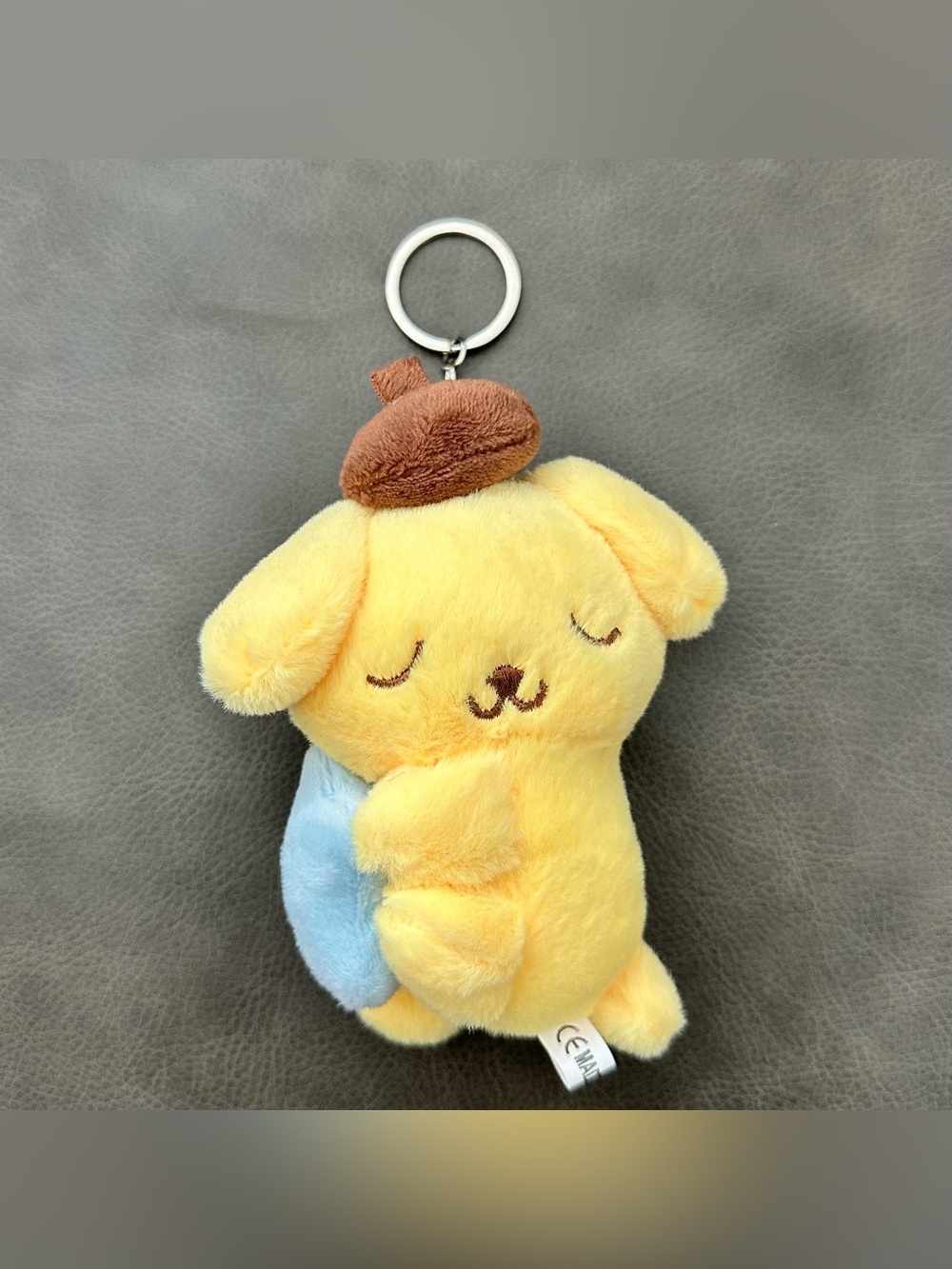 Pompompurin Yellow Brown Hat Blue Star Plush Keychain